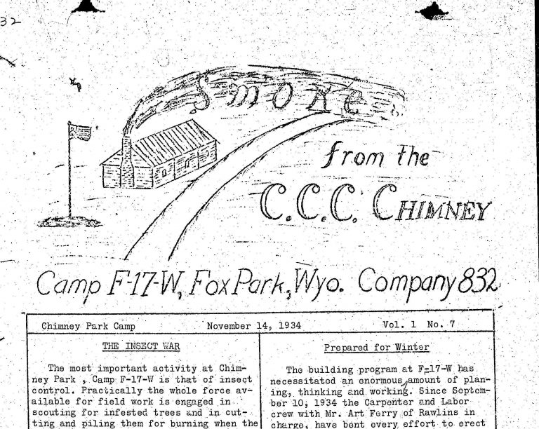 Detail from the CCC camp newspaper Smoke from the C.C.C. Chimney